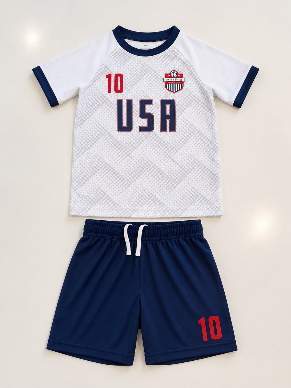 H&M White & Navy USA Soccer Jersey Set